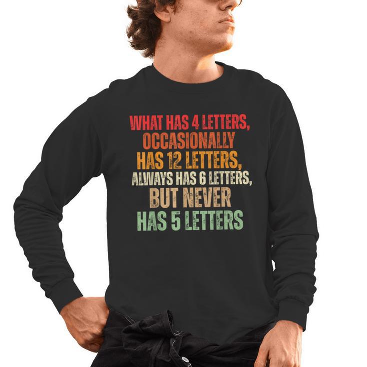 Riddle Wordplay Joke For Grammar Nerds And Teachers Men's Long Sleeve T-Shirt