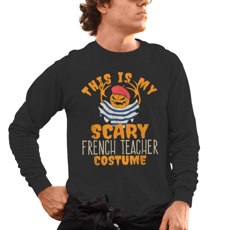 This Is My Scary French Teacher Costume Halloween Men's Long Sleeve T-Shirt