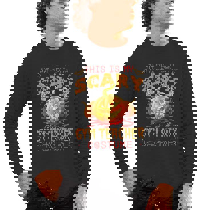 This Is My Scary Gym Teacher Costume Pumpkin Halloween Men Women Men&#x27;s Long Sleeve T-Shirt