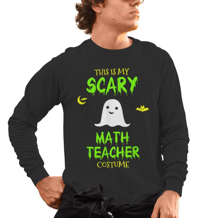 Scary Math Teacher Costume Halloween Lazy Easy Christmas Men's Long Sleeve T-Shirt