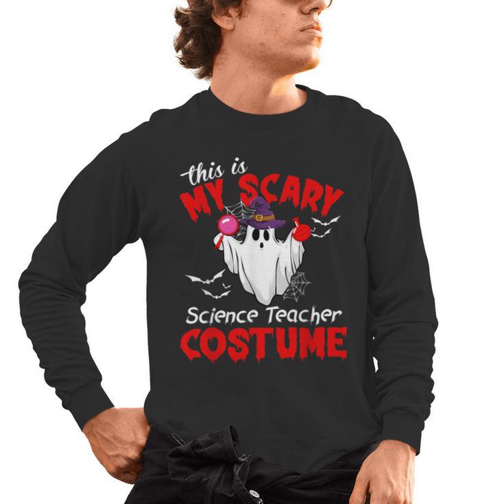 This Is My Scary Science Teacher Costume Ghost Halloween Men's Long Sleeve T-Shirt