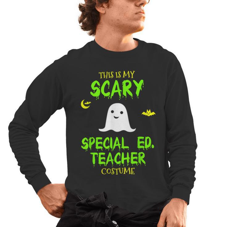 Scary Special Education Ed Teacher Costume Halloween Easy Men's Long Sleeve T-Shirt