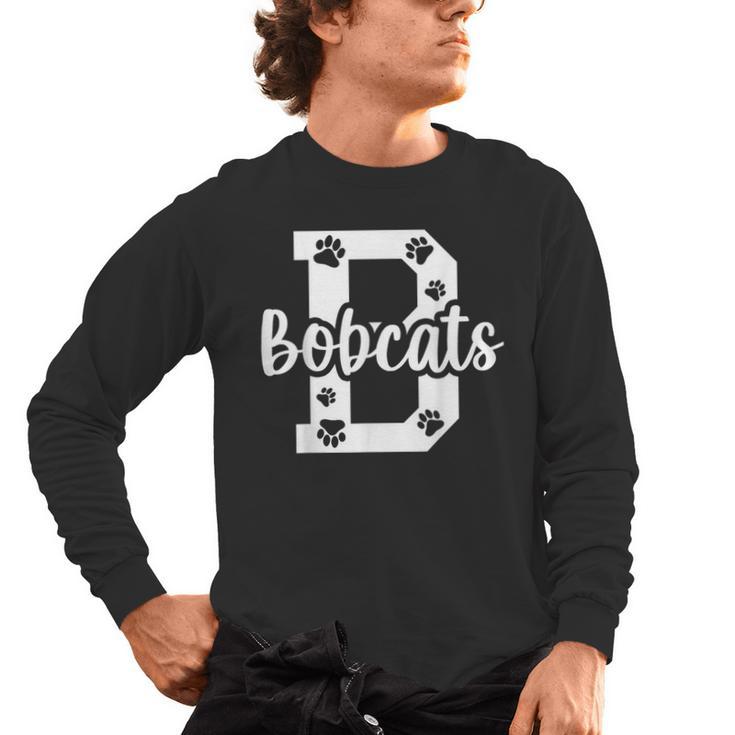 School Spirit Mascot Bobcats Back To School Teacher Student Men's Long Sleeve T-Shirt