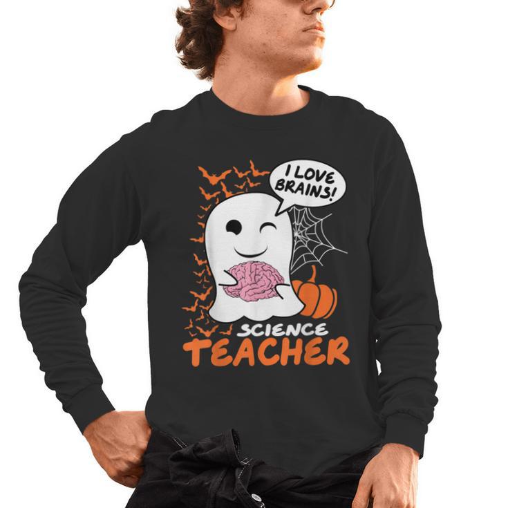 Science Teacher Cute Ghost Halloween Teacher Men Women Men's Long Sleeve T-Shirt