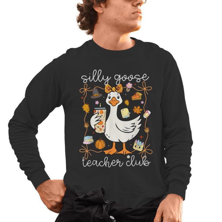 Silly Goose Teachers Club Cozy Fall Teacher Men's Long Sleeve T-Shirt