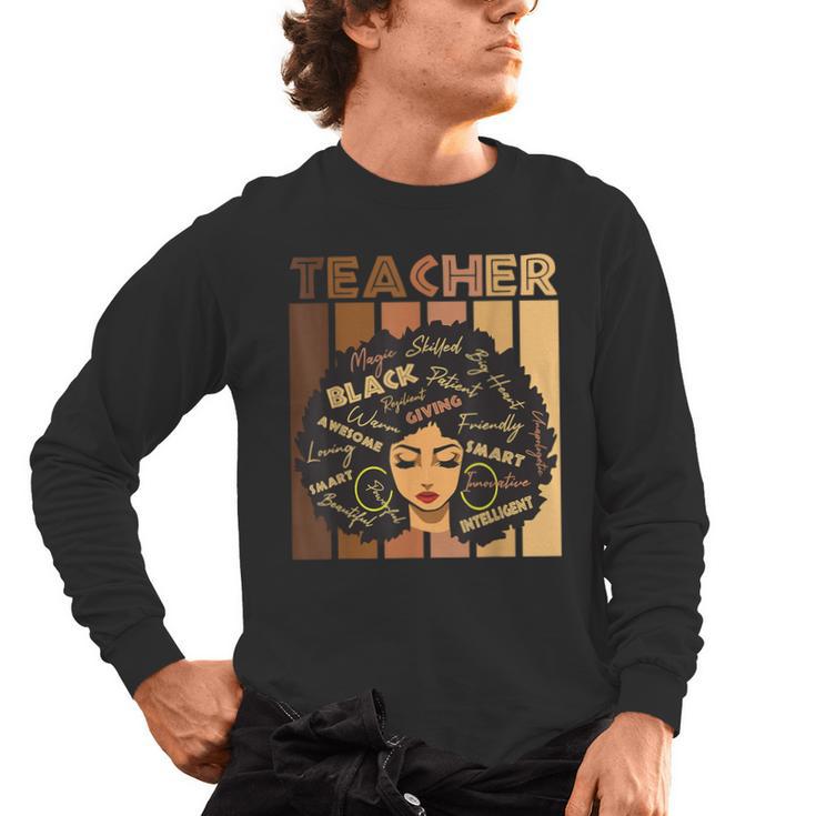 Smart Teacher Afro Girl Melanin African American Wowen Men's Long Sleeve T-Shirt