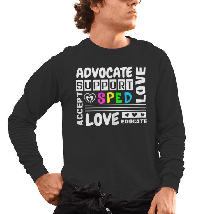 Special Education Advocate Love Support SPED Teacher Men's Long Sleeve T-Shirt