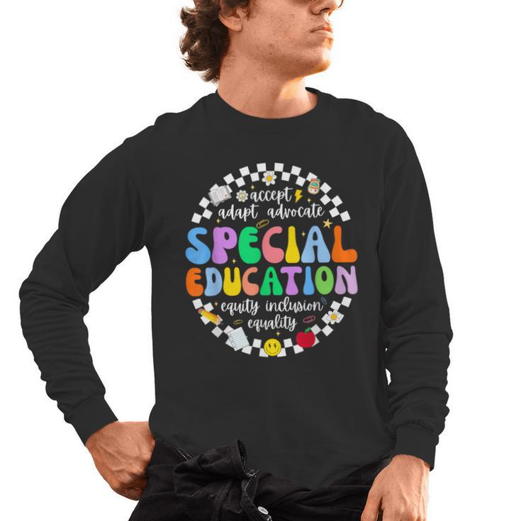 Special Education Teacher SPED Squad Team Kids Men Groovy Men's Long Sleeve T-Shirt