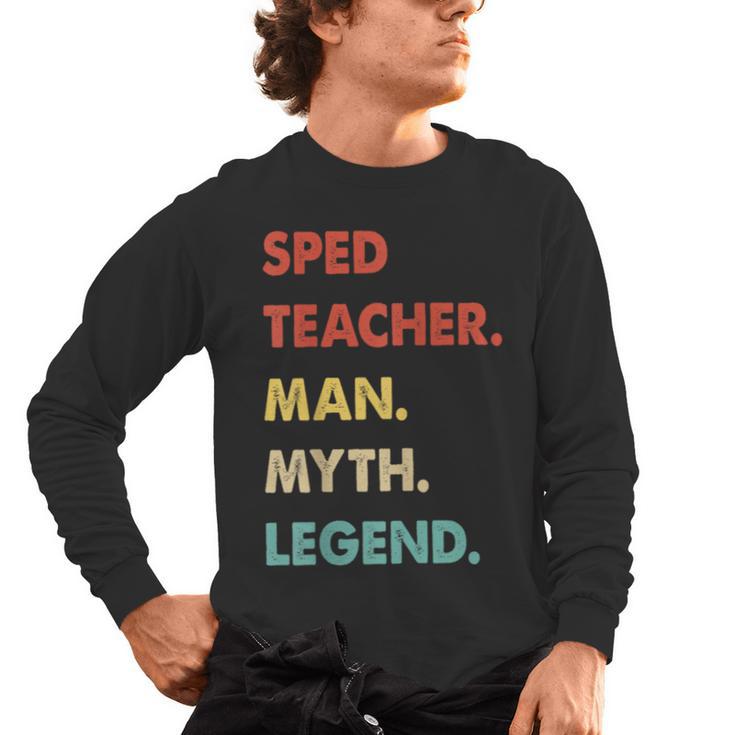 Sped Teacher Man Myth Legend Men's Long Sleeve T-Shirt