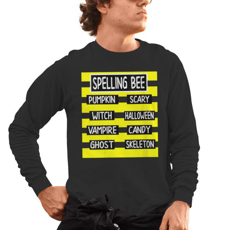 Spelling Bee Pun Halloween Costume For Teachers Men's Long Sleeve T-Shirt
