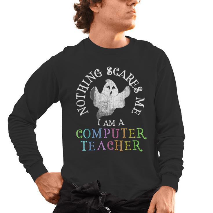 This Is My Spooky COMPUTER TEACHER Costume Don't Scare Me Men's Long Sleeve T-Shirt