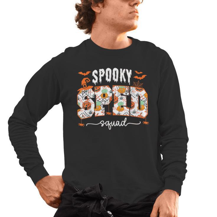 Spooky SPED Squad Special Education Teacher Halloween Ghost Men's Long Sleeve T-Shirt