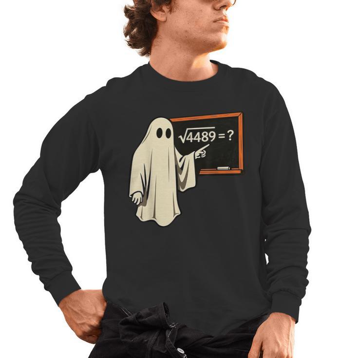 Square Root 67 Ghost Math Teacher 4489 Meme Halloween Men's Long Sleeve T-Shirt