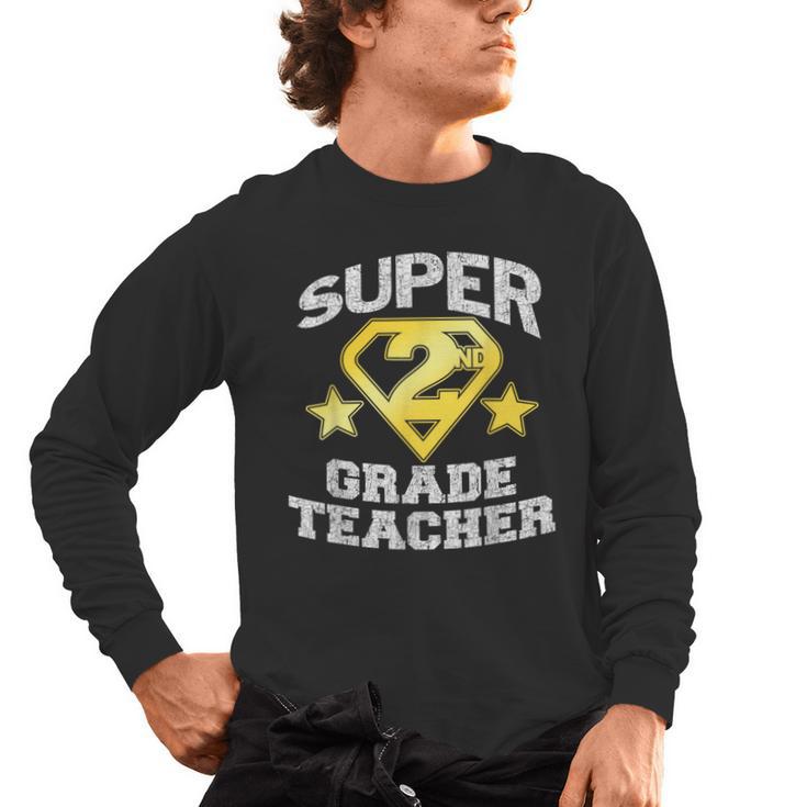 Super 2nd Grade Teacher Hero Men's Long Sleeve T-Shirt