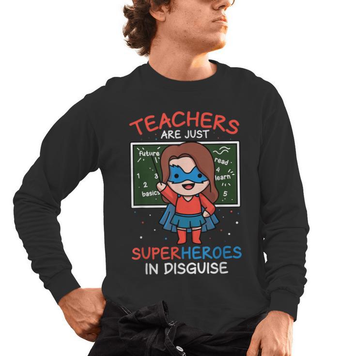 Super Hero Teacher Superheroes In Disguise Men's Long Sleeve T-Shirt