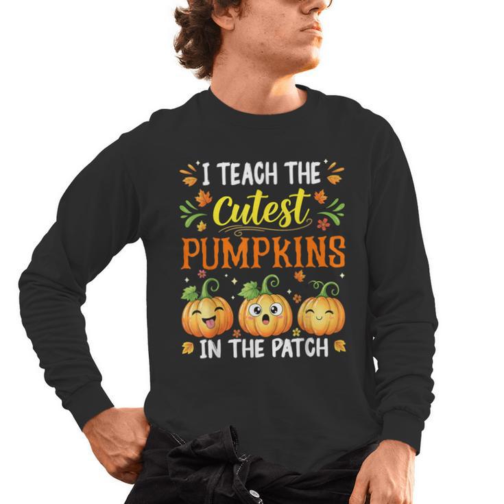 I Teach The Cutest Pumpkins Halloween Teacher Men's Long Sleeve T-Shirt