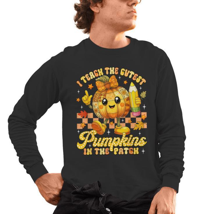 I Teach The Cutest Pumpkins In The Patch Teacher Halloween Men's Long Sleeve T-Shirt