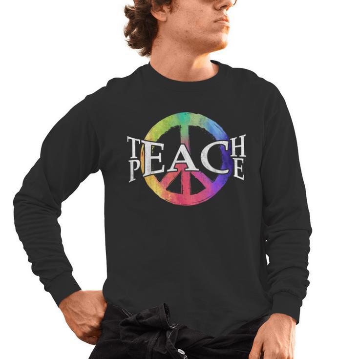 Teach Peace For Teachers And Educators Counselor Men's Long Sleeve T-Shirt