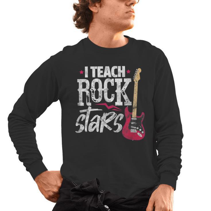 I Teach Rock Stars Music Teacher Guitar Player Men's Long Sleeve T-Shirt