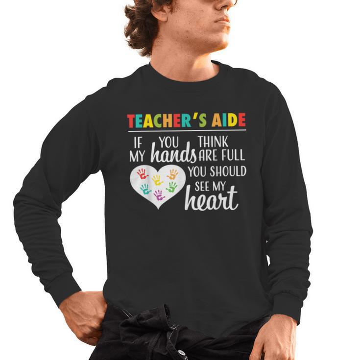 Teacher Aide Appreciation Cute Heart Tee For Women Men's Long Sleeve T-Shirt