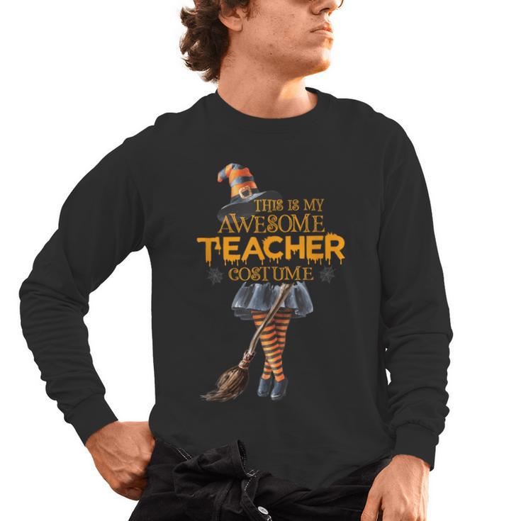 This Is My Teacher Costume Halloween Family Matching Group For Men Women Men's Long Sleeve T-Shirt