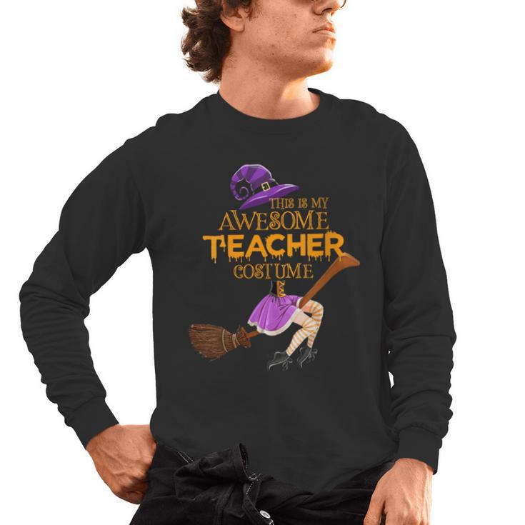 This Is My Teacher Costume Halloween Family Matching Group Men's Long Sleeve T-Shirt