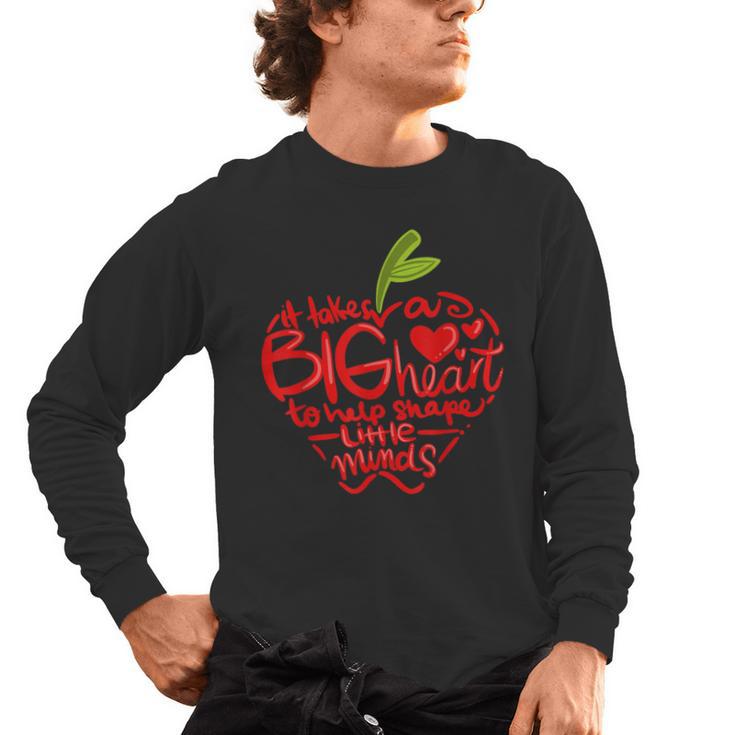 Teacher Day T Shirt Appreciation Day Apple Teach Learn Men's Long Sleeve T-Shirt