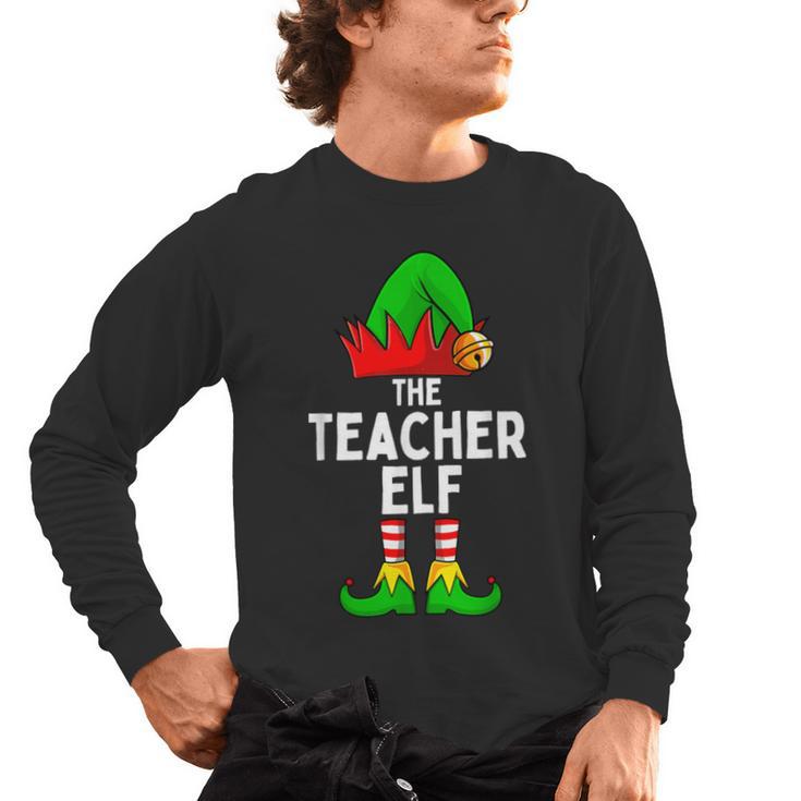 Teacher Elf Matching Family Christmas Women Men Men's Long Sleeve T-Shirt