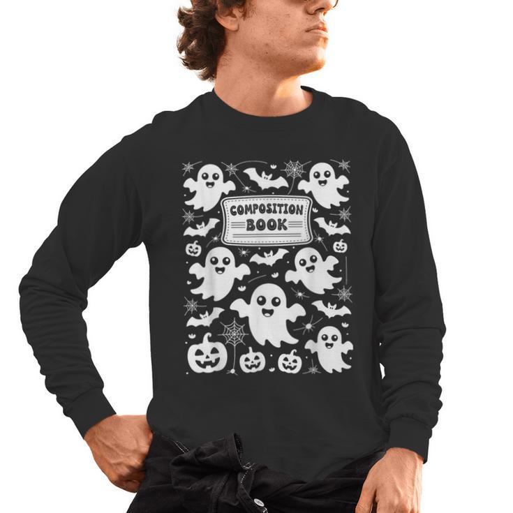 Teacher Halloween Composition Notebook Costume Halloween Men's Long Sleeve T-Shirt