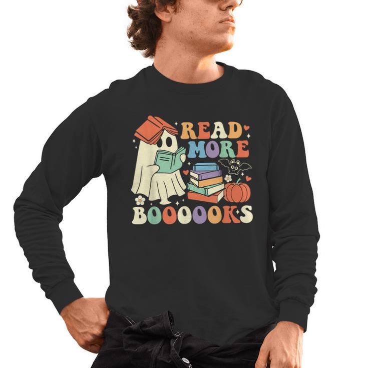 Teacher Halloween Cute Booooks Ghost Read More Books Men's Long Sleeve T-Shirt