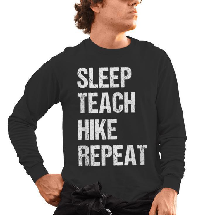Teacher Hiking Shirt Teaching Hiker T Shirt Men's Long Sleeve T-Shirt