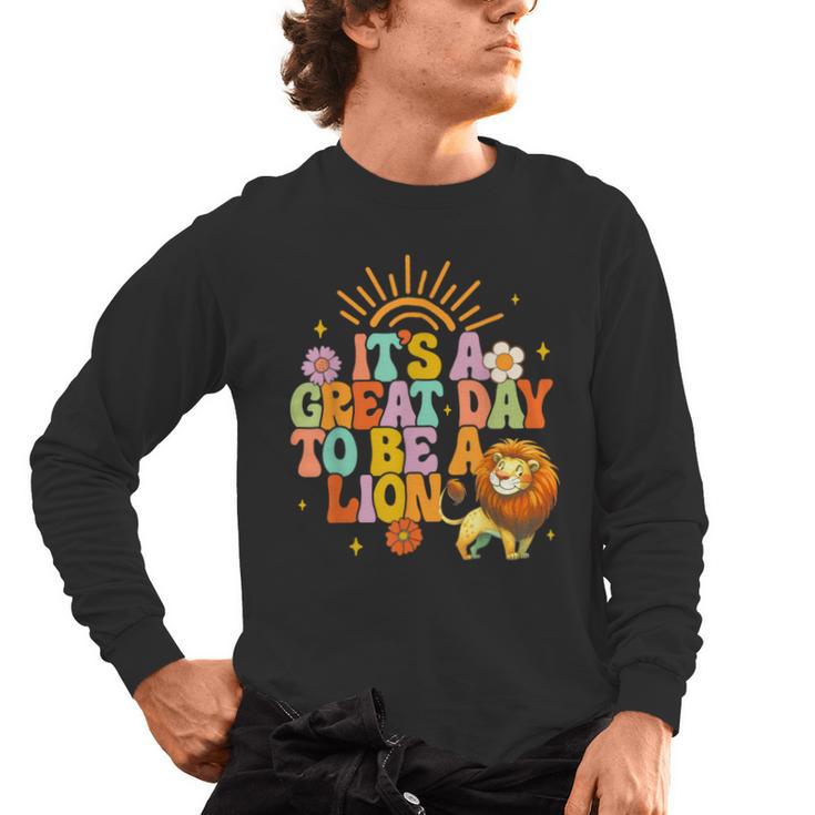 Teacher Life Back To School It's A Great A Day To Be A Lion Men's Long Sleeve T-Shirt