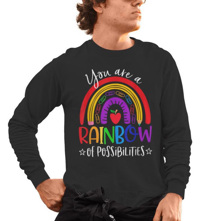 Teacher You Are a Rainbow Of Possibilities Funny Men's Long Sleeve T-Shirt