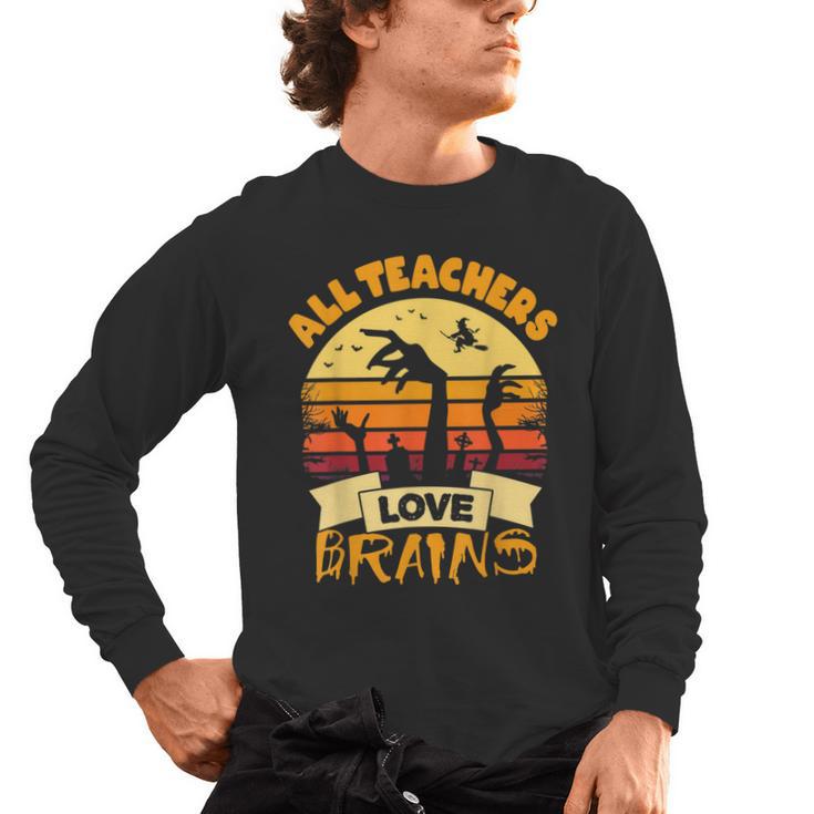 Teacher Shirts Halloween All Teachers Love Brains Men's Long Sleeve T-Shirt, trending gift Teacher Shirts Halloween All Teachers Love Brains Men's Long Sleeve T-Shirt, trending gift