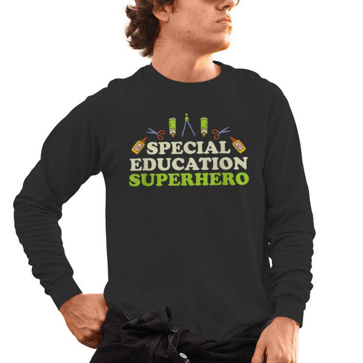 Teacher Superhero Student Educator Special Education Men's Long Sleeve T-Shirt