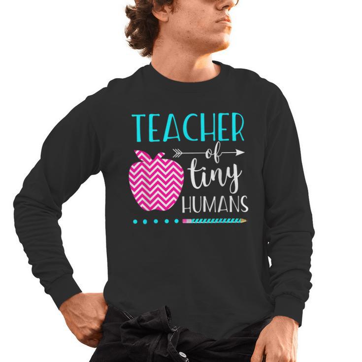Teacher Of Tiny Humans Preschool Pre K Kindergarten Teacher Men's Long Sleeve T-Shirt