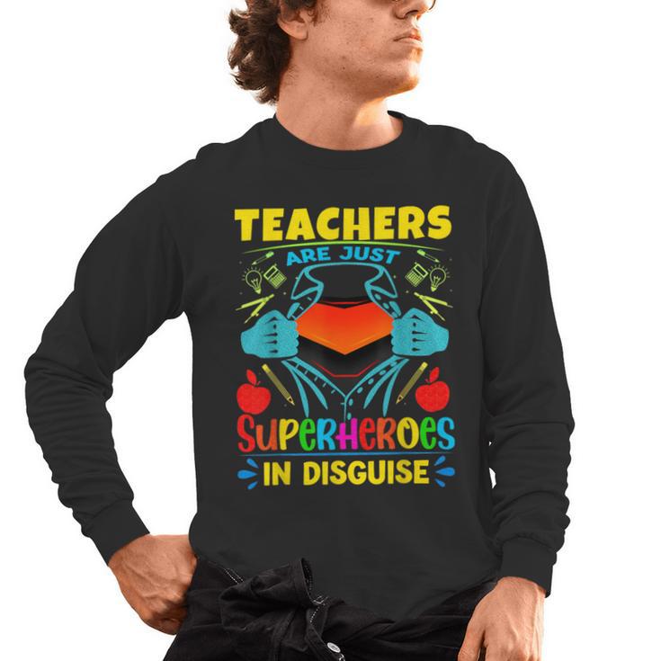Teachers Are Superheroes – Fun Appreciation Men's Long Sleeve T-Shirt