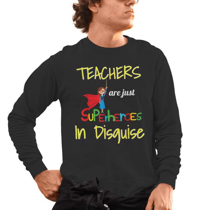 Teachers Are Superheroes First Day School T-Shirt Men's Long Sleeve T-Shirt
