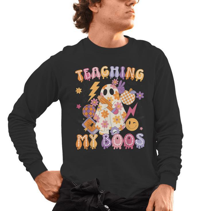 Teaching My Boos Ghost Halloween Costumes Teacher Men Women Men's Long Sleeve T-Shirt