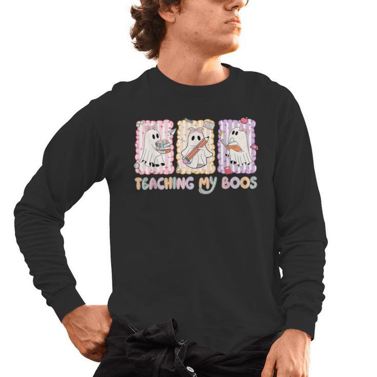 Teaching Is My Boos Teacher Ghost Halloween Women Girls Men's Long Sleeve T-Shirt