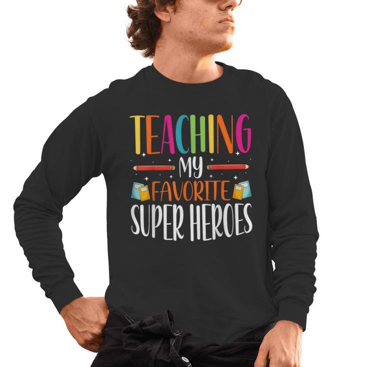 Teaching My Favorite Superheros Men Women SPED Teacher Men's Long Sleeve T-Shirt