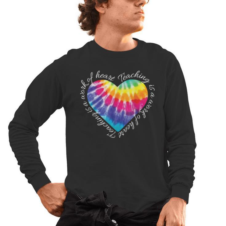 Teaching Is a Work Of Heart Tie Dye Hippie For Teacher For Men Women Girls Kids Men's Long Sleeve T-Shirt