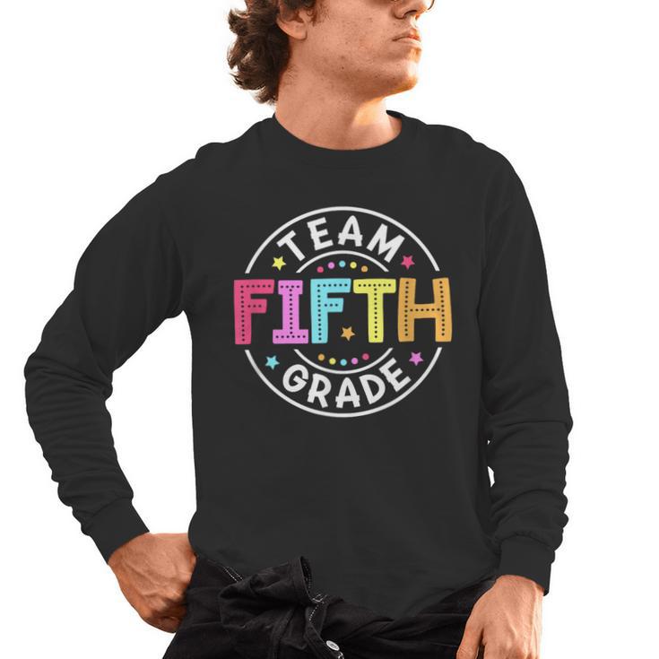 Team Fifth Grade Teacher Back To School 5th Grade Squad Kids Men's Long Sleeve T-Shirt