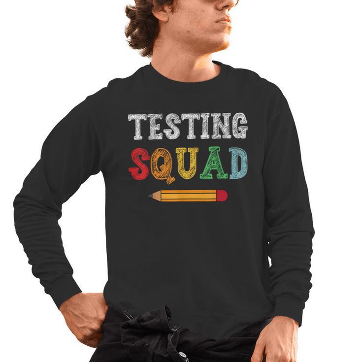 Testing Squad Costume Test Day Teacher Student School Men's Long Sleeve T-Shirt