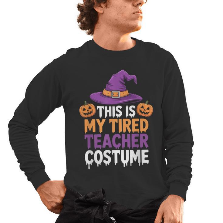 This Is My Tired Teacher Costume Halloween Men's Long Sleeve T-Shirt