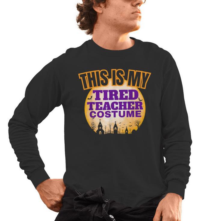 This Is My Tired Teacher Costume Halloween Teachers Men's Long Sleeve T-Shirt