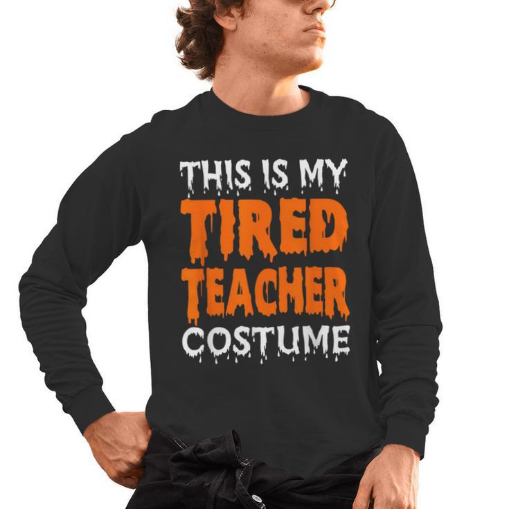 This Is My Tired Teacher Costume Quick Easy Lazy Halloween For Men Women Men's Long Sleeve T-Shirt