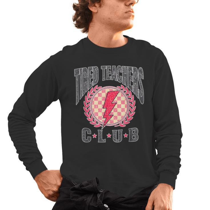 Tired Teachers Club Study Lover School Apparel Men's Long Sleeve T-Shirt