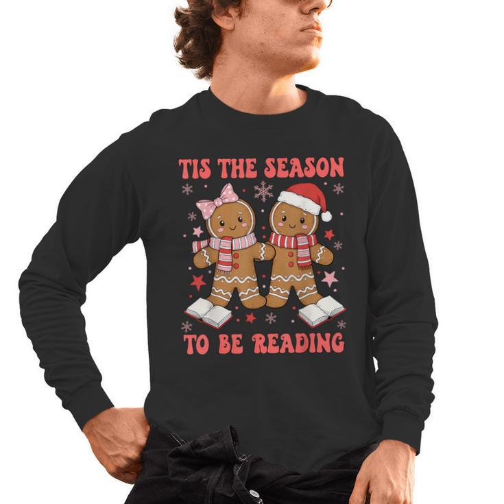 Tis The Season Reading Christmas Shirt Book Lovers Teacher Men's Long Sleeve T-Shirt