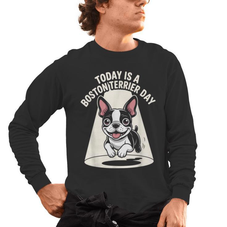 Today Is A Boston Terrier Day Cute Dog Lover Cartoon Men's Long Sleeve T-Shirt
